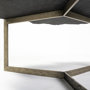 69049-AB - Shale 37" Irregular Live-Edge Black Slate w/Flat Iron Base Coffee Table 