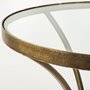 69053-AB - Jacinta II 21" Round Glass Top Metal and Marble Pedestal End/Side Table 