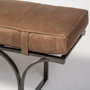 69062 - Jessie 55L x 16W Brown Leather Seat W/Black Metal Base Accent Bench