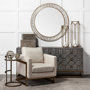 68235 - Reimer 15L x 15W Gold Round Glass Top W/Metal Frame Accent Table 