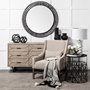 68673 - Claiborne 42" Round Black Metal Frame Mirror w/Wood Beads
