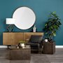 68545 - Piper 47.2L x 1.0W x 47.2H Large Gold Metal Round Wall Mirror