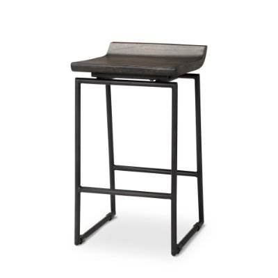 67992 - Givens 24.25"H Seat Height Black Wood Seat Black Frame Stool
