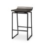67992 - Givens 24.25"H Seat Height Black Wood Seat Black Frame Stool