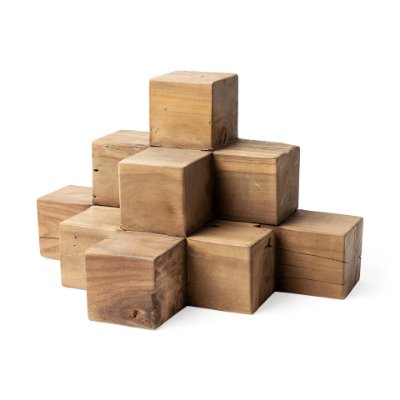 67467 - Rubik 15L x 10W Natural Wooden Cube Display Object
