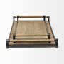 67701 - Benson Set of 2 Brown Wood Black Metal Trays 