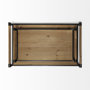 67701 - Benson Set of 2 Brown Wood Black Metal Trays 