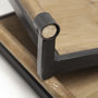 67701 - Benson Set of 2 Brown Wood Black Metal Trays 