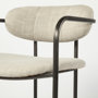 68561 - Parker II Beige Fabric Seat Gun Metal Grey Metal Counter Stool