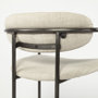 68561 - Parker II Beige Fabric Seat Gun Metal Grey Metal Counter Stool