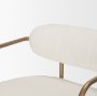 68564 - Parker 30" Seat Height Cream Fabric Seat Gold Metal Bar Stool