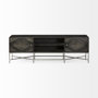 67741 - Hogarth I Dark Brown Solid Wood TV Stand Media Console with Storage, TV up to 81"