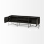 67741 - Hogarth I Dark Brown Solid Wood TV Stand Media Console with Storage, TV up to 81"