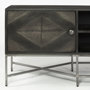 67741 - Hogarth I Dark Brown Solid Wood TV Stand Media Console with Storage, TV up to 81"