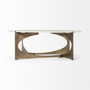 68232-AB - Reinhold 49" Round White Marble Top Gold Metal Base Coffee Table