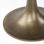 67502-AB - McLeod II 54" Round Brown Solid Wood Top Gold Metal Base Dining Table