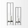 67699 - Abigail I Large Gunmetal Gray Metal Table Candle Holder 