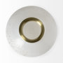 69034 - Pearl Short White Gold Rim Glass Vase 
