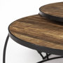 50350 - Clapp I Set of 2 (41" & 38") Round Brown Wood Top Black Iron Base Nesting Coffee Tables