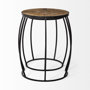 50472 - Clapp III (Set of 2) 20L x 20W Brown Round Wood Top W/ Black Metal Frame Nesting Accent Tables 