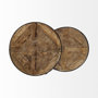 50472 - Clapp III (Set of 2) 20L x 20W Brown Round Wood Top W/ Black Metal Frame Nesting Accent Tables 