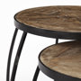 50472 - Clapp III (Set of 2) 20L x 20W Brown Round Wood Top W/ Black Metal Frame Nesting Accent Tables 