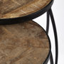50472 - Clapp III (Set of 2) 20L x 20W Brown Round Wood Top W/ Black Metal Frame Nesting Accent Tables 