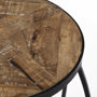 50472 - Clapp III (Set of 2) 20L x 20W Brown Round Wood Top W/ Black Metal Frame Nesting Accent Tables 