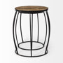 50473 - Clapp IV (Set of 2) 20L x 20W Brown Round Wood Top W/ Black Iron Frame Nesting Accent Tables