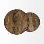 50473 - Clapp IV (Set of 2) 20L x 20W Brown Round Wood Top W/ Black Iron Frame Nesting Accent Tables