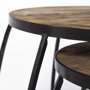 50473 - Clapp IV (Set of 2) 20L x 20W Brown Round Wood Top W/ Black Iron Frame Nesting Accent Tables