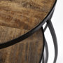 50473 - Clapp IV (Set of 2) 20L x 20W Brown Round Wood Top W/ Black Iron Frame Nesting Accent Tables