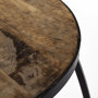 50473 - Clapp IV (Set of 2) 20L x 20W Brown Round Wood Top W/ Black Iron Frame Nesting Accent Tables