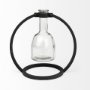 67909 - Monica I Short Black Metal Glass Bottle Vase 