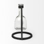 67909 - Monica I Short Black Metal Glass Bottle Vase 