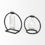 67909 - Monica I Short Black Metal Glass Bottle Vase 