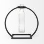 67910 - Monica II Tall Black Metal Glass Bottle Vase 