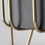 67919 - Pianta 13 x 21 Set of Two Black Metal Insert Brass Frame Plant Stands 