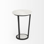 67038 - Bombola I (Small) 15L x 15W White Round Marble Top W/Black Metal Frame Accent Table 