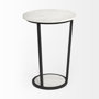 67039 - Bombola II (Large) 18L x 18W White Round Marble Top W/Black Metal Frame Accent Table 