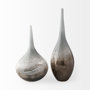 31000 - Erie II Tall Two Toned Sky Blue Dark Brown Blown Glass Vase 
