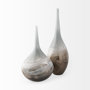 31000 - Erie II Tall Two Toned Sky Blue Dark Brown Blown Glass Vase 