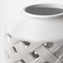 31056 - Forillon I Short White Glazed Lattice Pattern Vase