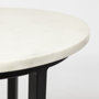 67038 - Bombola I (Small) 15L x 15W White Round Marble Top W/Black Metal Frame Accent Table 