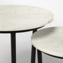 67038 - Bombola I (Small) 15L x 15W White Round Marble Top W/Black Metal Frame Accent Table 