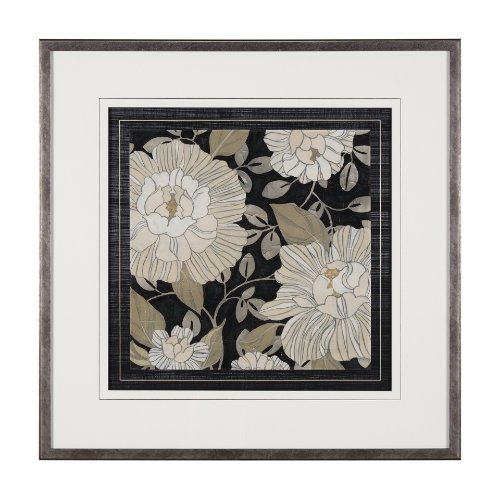 10211 - Garden Noir II by June Erica Vess a Hand Embellished Textured Framed Art Print Matted under Glass