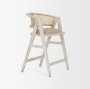 68496 - Tabitha 26.75" Seat Height Beige Fabric/Rattan Seat Blonde Wood Frame Counter Stool