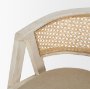 68496 - Tabitha 26.75" Seat Height Beige Fabric/Rattan Seat Blonde Wood Frame Counter Stool
