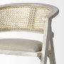 68497 - Tabitha 30.75" Seat Height Beige Fabric/Rattan Seat Blonde Wood Frame Bar Stool