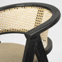 68495 - Tabitha I Black Wooden Frame Linen Wrap Seat Dining Chair